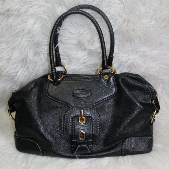 Tod's Black Leather Shoulder Bag - Picture 1 of 4